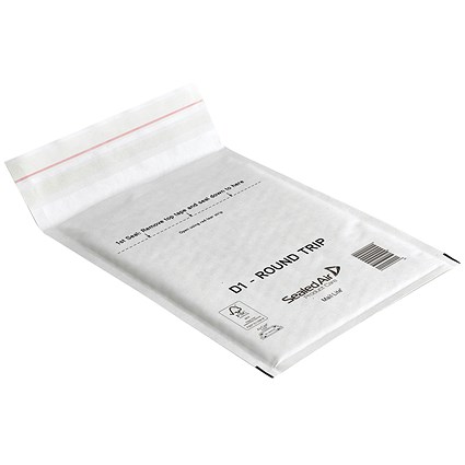 Mail Lite Round Trip Padded Mailer, D1 180x260mm, White, Pack of 100