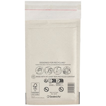 Sealed Air Mail Lite Bubble Postal Bag Wht B/00 Pack of 200 101273280
