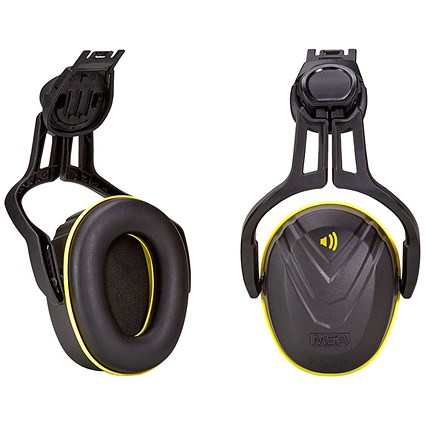 MSA V-Gard Helmet Attachment Ear Defenders, Black & Yellow MSA V-Gard Helmet Attachment Ear Defenders, Black & Yellow