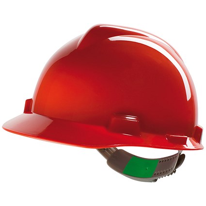 MSA V-Gard Safety Helmet, Red MSA V-Gard Safety Helmet, Red