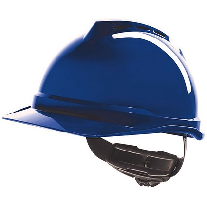 MSA V-Gard 500 Vented Safety Helmet, Blue MSA V-Gard 500 Vented Safety Helmet, Blue