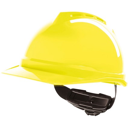 MSA V-Gard 500 Vented Safety Helmet, Hi Vis Yellow MSA V-Gard 500 Vented Safety Helmet, Hi Vis Yellow