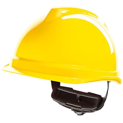 MSA V-Gard 520 Peakless Safety Helmet, Yellow MSA V-Gard 520 Peakless Safety Helmet, Yellow