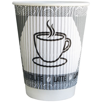 MyCafe Rippled Wall Hot Cups 250ml Pack of 25
