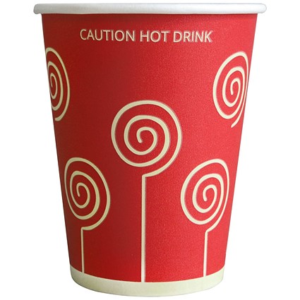 MyCafe Vending Cups Red Swirl 256ml (Pack of 1000)