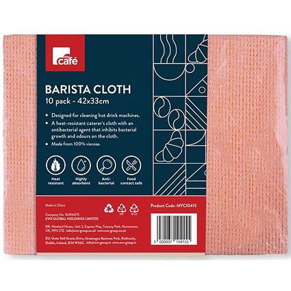 MyCafe Barista Cleaning Cloth Orange (Pack of 10) MYC10415