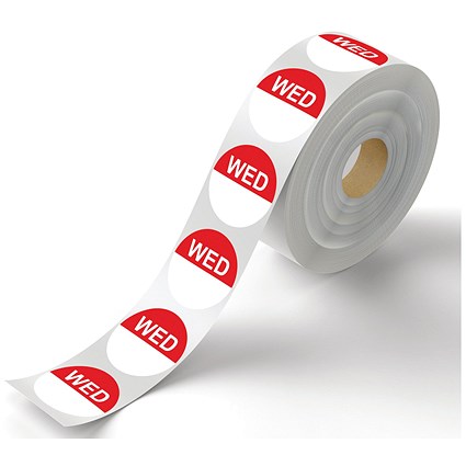 MyCafe Day of Week Food Rotation Label Wednesday Pack of 3500 MYC10611