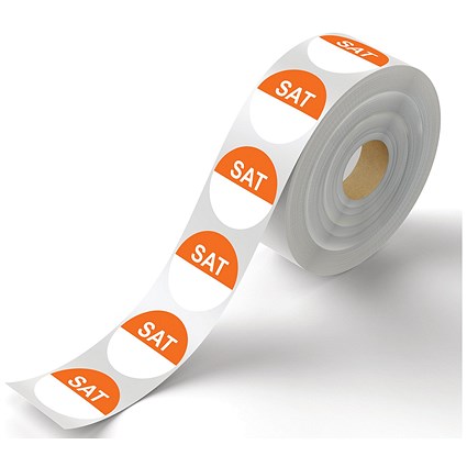 MyCafe Day of Week Food Rotation Label Saturday Pack of 3500 MYC10614