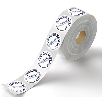 MyCafe Food Label Contains Mustard Removable Pack of 1000 MYC10620