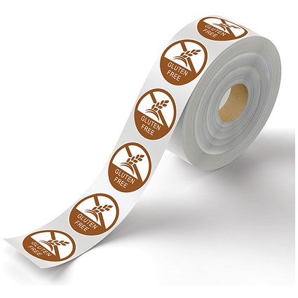 MyCafe Food Label Gluten Free 25mm Removable Pack of 1000 MYC10625
