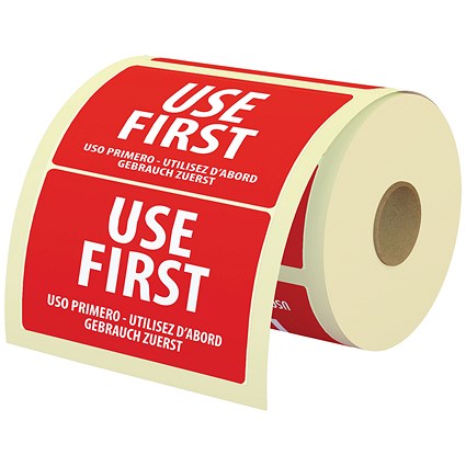 MyCafe Food Label Use First 25x25mm Removable Pack of 1000 MYC10626