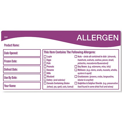 MyCafe Use By Shelf Life Allergen Label 51x101mm Pack of 1000 MYC10628