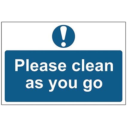 MyCafe Please Clean As You Go Sign Self Adhesive PP 300x200