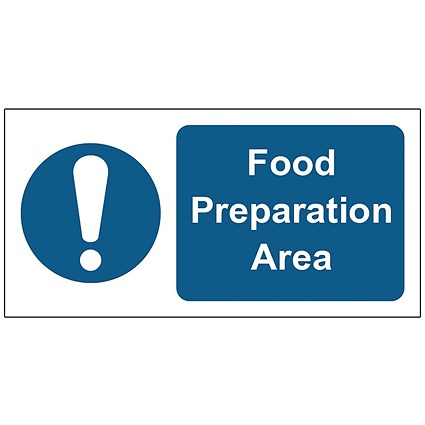 MyCafe Food Preparation Area Sign Self Adhesive Vnl 200x100