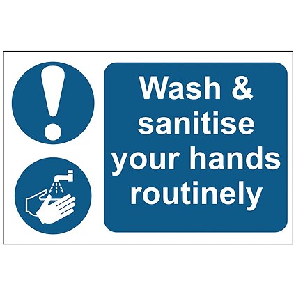 MyCafe Wash and Sanitise Hands Sign PP 300x200