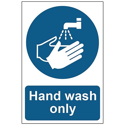 MyCafe Hand Wash Only Sign Self Adhesive PP 200x300