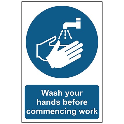 MyCafe Wash Hands Before Commencing Sign PP 200x300