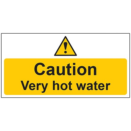 MyCafe Very Hot Water Sign Self Adhesive Vnl 200x100