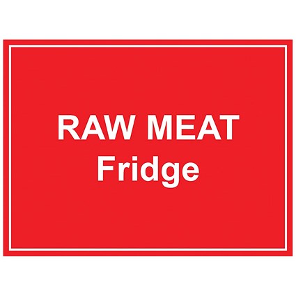 MyCafe Raw Meat Fridge Sign Self Adhesive Vnl 150x200