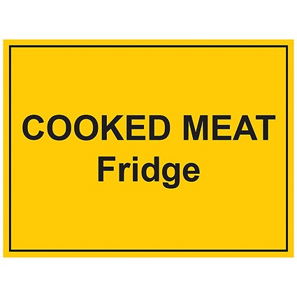 MyCafe Cooked Meat Fridge Sign Self Adhesive Vnl 150x200