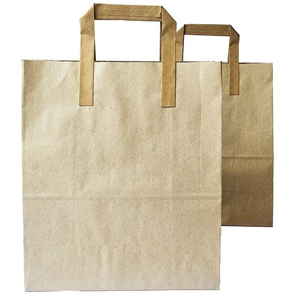 MyCafe Kraft Paper Carrier Bag 260x130x305mm Pack of 250