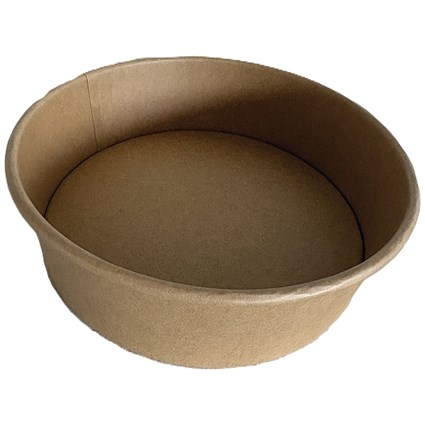 MyCafe Round PE Lined Kraft Bowl 1300ml Pack of 300
