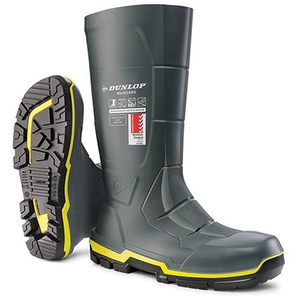Dunlop Acifort Metguard Full Safety Wellington Boots, Grey, 12