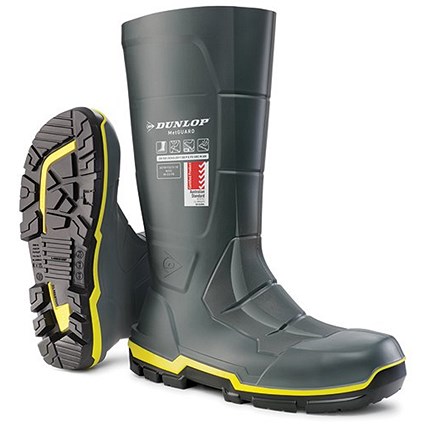 Dunlop Acifort Metguard Full Safety Wellington Boots, Grey, 13