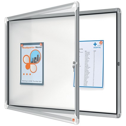 Nobo Premium Plus Magnetic Lockable Notice Board, 8xA4, W923xH667xD43mm