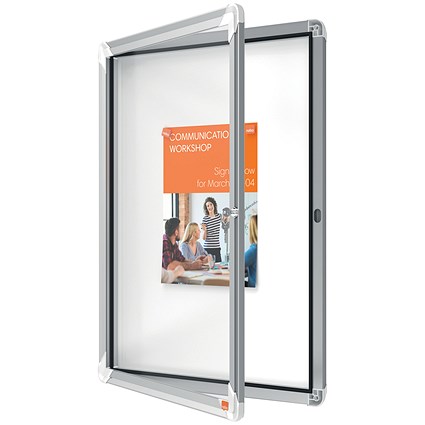 Nobo Premium Plus Outdoor Magnetic Lockable Notice Board, 4xA4, W494xH667xD45mm