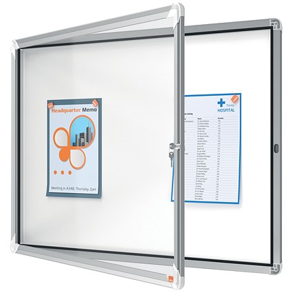 Nobo Premium Plus Outdoor Magnetic Lockable Notice Board, 8xA4, W923xH667xD43mm