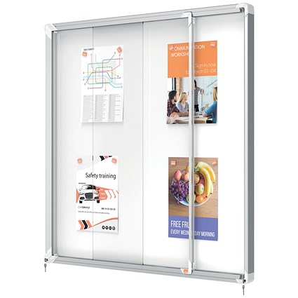 Nobo Premium Plus Outdoor Magnetic Lockable Notice Board, 12xA4, W923xH969xD43mm