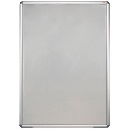 Nobo Moulded Aluminium Front-Opening Snap Frame, A1, Silver