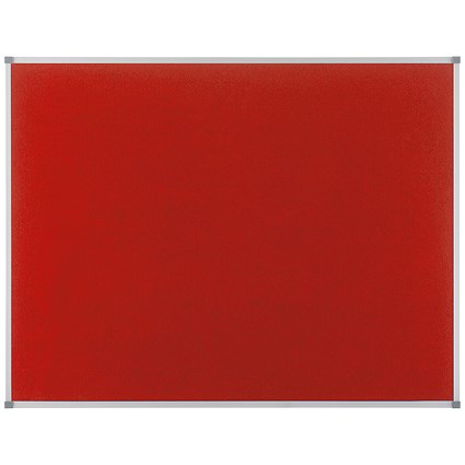 Nobo Classic Noticeboard, Felt, Aluminium Trim, W900xH600mm, Red