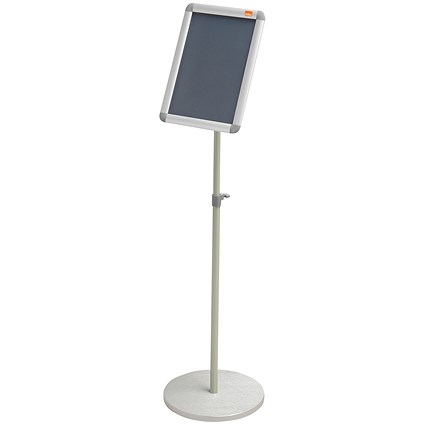Nobo Premium Plus Poster Frame Sign Holder Display Stand with Snap Frame, A4, Silver