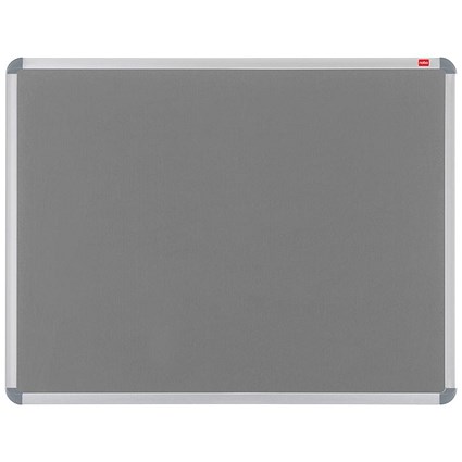 Nobo Euro Plus Noticeboard, Aluminium Trim, W1200xH900mm, Grey