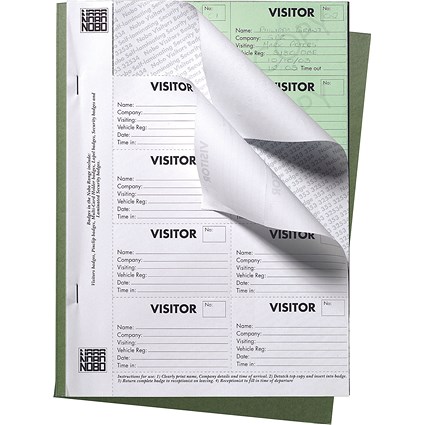 Nobo 25 Page Visitors Badge Slip Book Nobo 25 Page Visitors Badge Slip Book