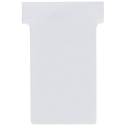 Nobo T-Cards 160gsm Tab Top 15mm W60x Bottom W48.5x Full H85mm Size 2 White Ref 2002002 [Pack 100]