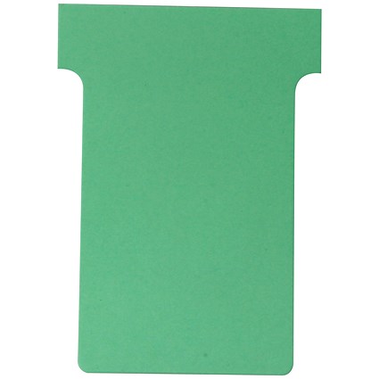Nobo T-Cards 160gsm Tab Top 15mm W60x Bottom W48.5x Full H85mm Size 2 Green Ref 32938902 [Pack 100]