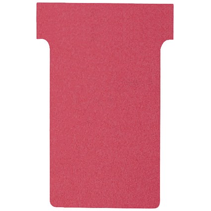 Nobo T-Cards 160gsm Tab Top 15mm W60x Bottom W48.5x Full H85mm Size 2 Red Ref 2002003 [Pack 100]