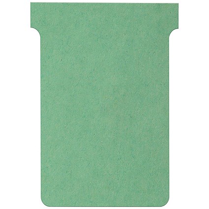 Nobo T-Cards 160gsm Tab Top 15mm W92x Bottom W80x Full H120mm Size 3 Green Ref 32938913 [Pack 100]