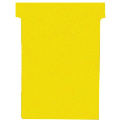 Nobo T-Cards 160gsm Tab Top 15mm W92x Bottom W80x Full H120mm Size 3 Yellow Ref 2003004 [Pack 100]
