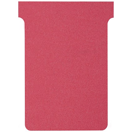 Nobo T-Cards 160gsm Tab Top 15mm W92x Bottom W80x Full H120mm Size 3 Red Ref 2003003 [Pack 100]