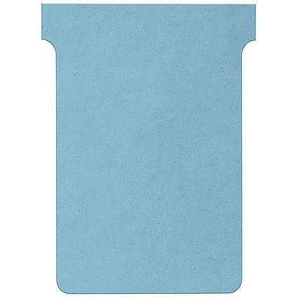 Nobo T-Cards 160gsm Tab Top 15mm W92x Bottom W80x Full H120mm Size 3 Light Blue Ref 2003006 [Pack 100]