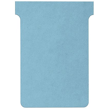 Nobo T-Cards 160gsm Tab Top 15mm W92x Bottom W80x Full H120mm Size 3 Light Blue Ref 2003006 [Pack 100]