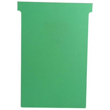 Nobo T-Cards 160gsm Tab Top 15mm W124x Bottom W112x Full H180mm Size 4 Green Ref 32938924 [Pack 100]