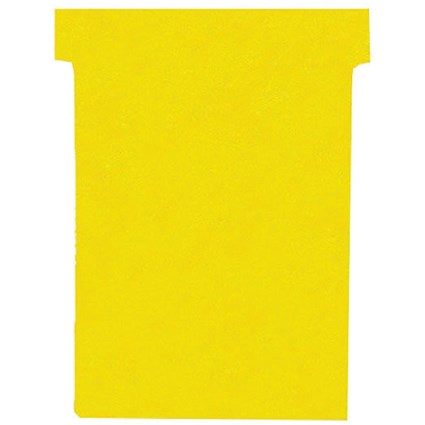 Nobo T-Cards 160gsm Tab Top 15mm W124x Bottom W112x Full H180mm Size 4 Yellow Ref 2004004 [Pack 100]