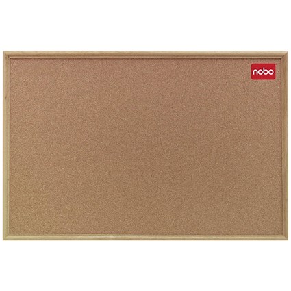 Nobo Classic Noticeboard, Cork, Natural Oak Finish, W1800xH1200mm