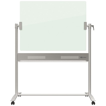 Nobo Diamond Glass Board, Mobile, W1200xH900mm, White Nobo Diamond Glass Board, Mobile, W1200xH900mm, White