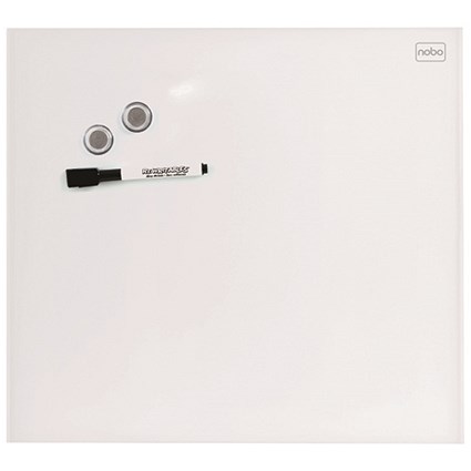 Nobo Small Magnetic Glass Whiteboard Tile 300x300mm White